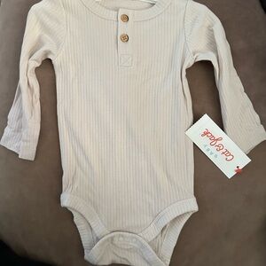 Cat & Jack Cream Long Sleeve Bodysuit
